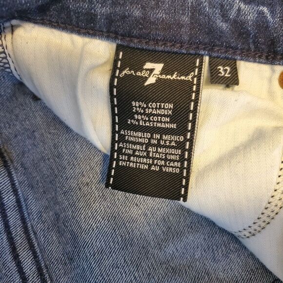 7 For All Mankind Womens Sz 32 Dojo Flare Leg Jeans Y2K 90s denim distressed - Picture 10 of 12